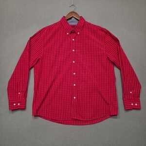 Rodeo Men's Red Check Long Sleeve Button‎ Up Shirt Size XXL